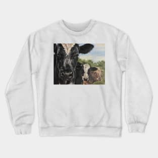 Three Amigos cow painting Crewneck Sweatshirt